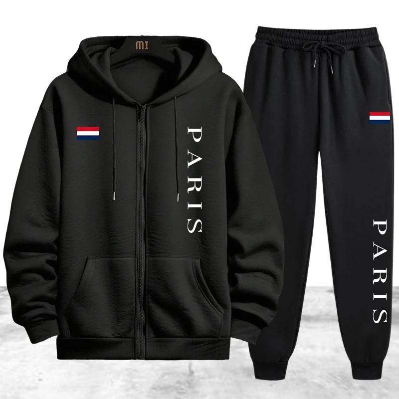 Winter Clothing Pants - Мужской спортивный костюм Paris Printing: повседневная