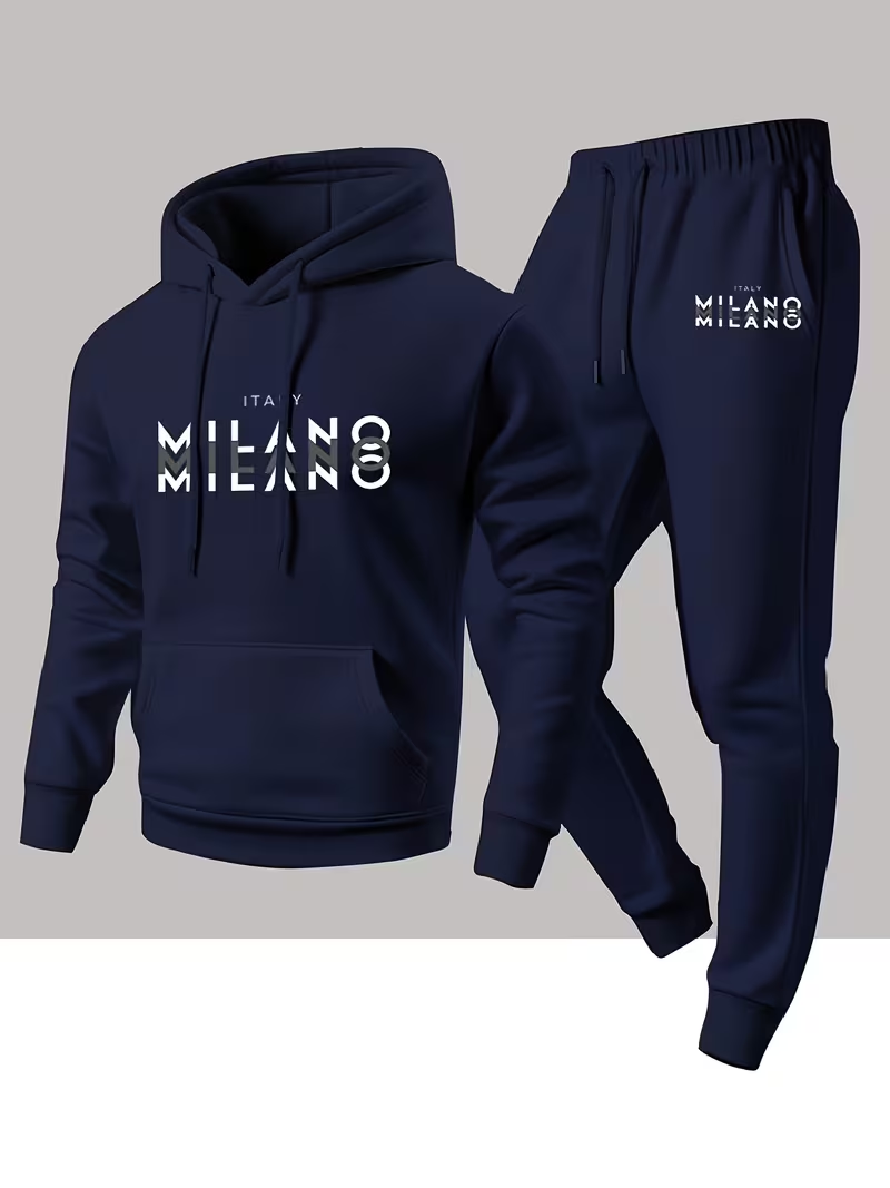 Winter Clothing Pants - Мужской модный комплект с принтом: худи
