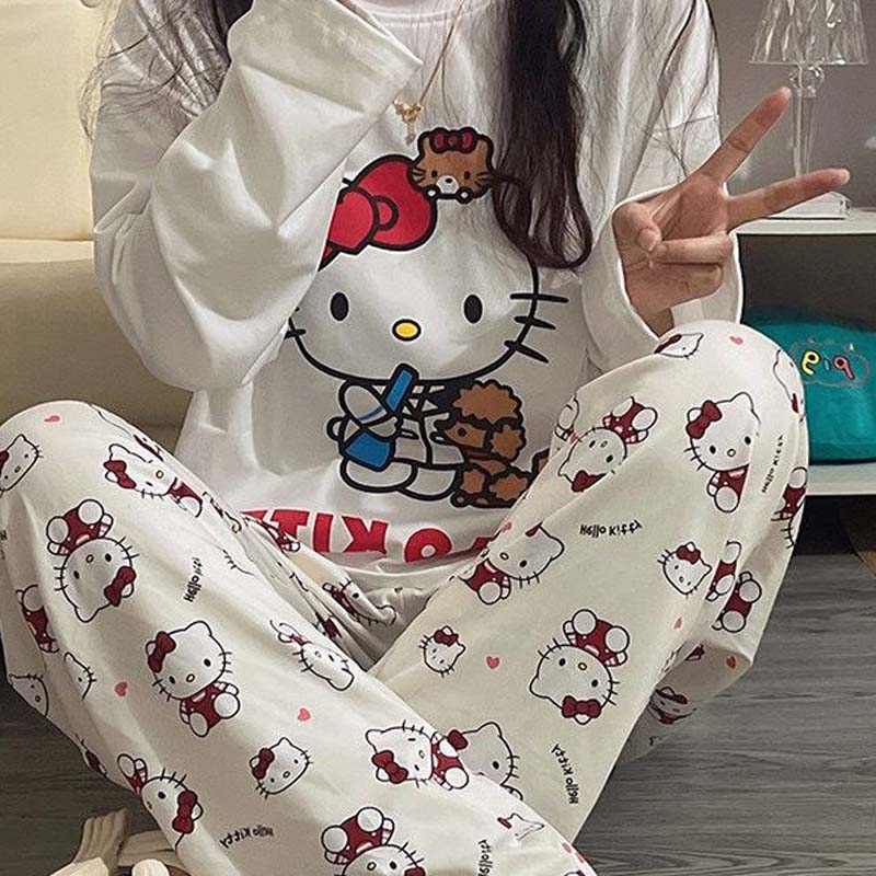 Winter Clothing Girls - Kawaii Sanrios, женский пижамный комплект Hello