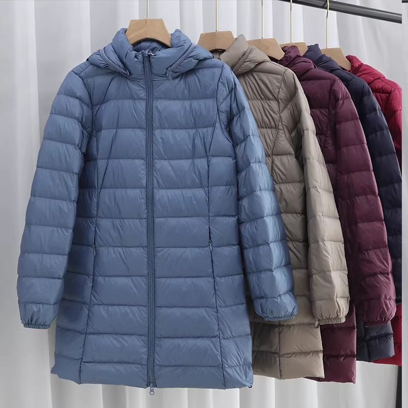 Puffer Jacket Women Down - Легкая женская демисезонная ультралегкая удлиненная куртка-пуховик