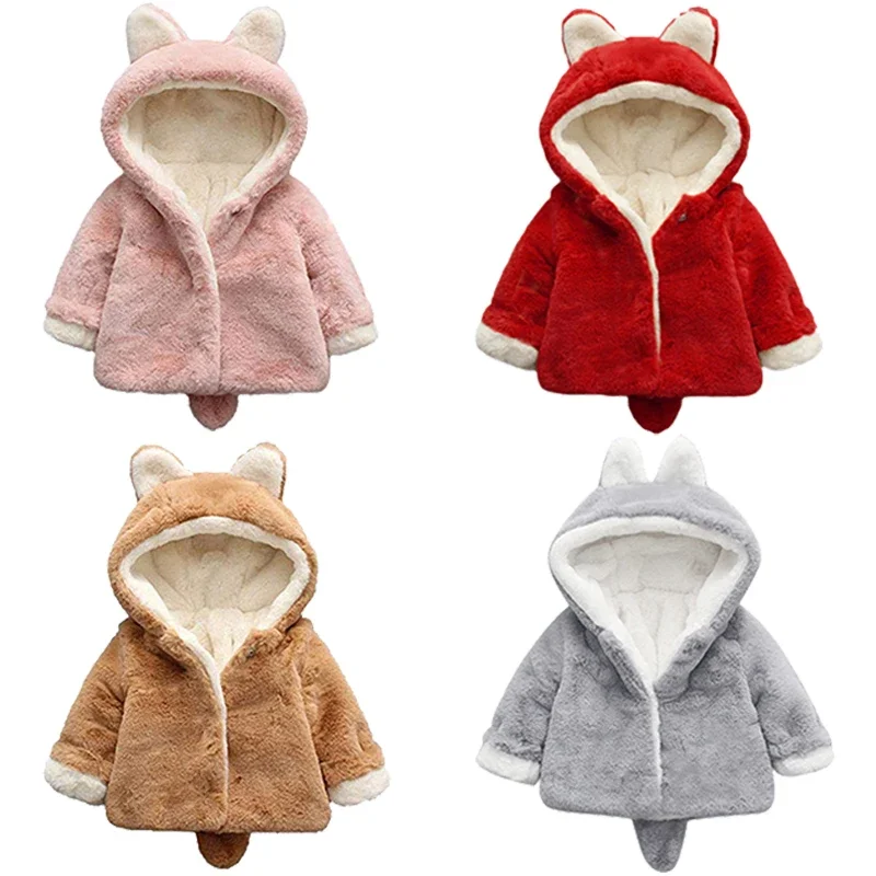 Winter Clothing Toddler - Милая плюшевая Детская куртка с кошачьими