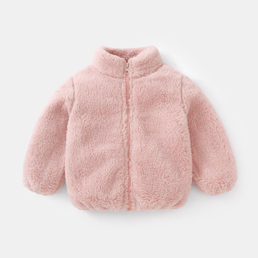 Winter Clothing Toddler - Модная детская плюшевая куртка однотонного цвета