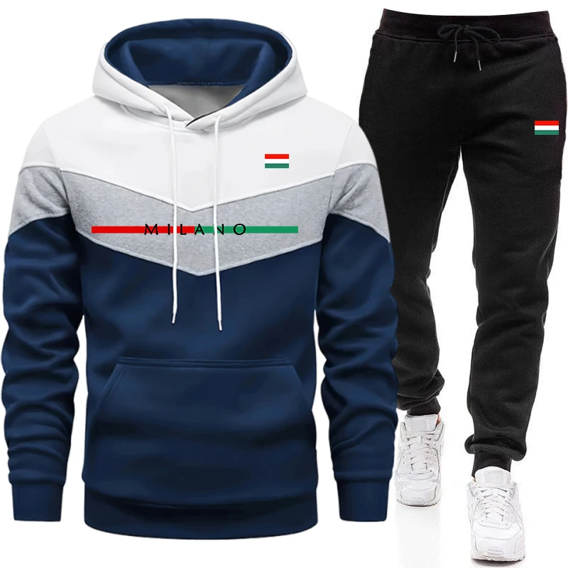 Winter Clothing - Качественный мужской спортивный костюм: повседневный трехцветный