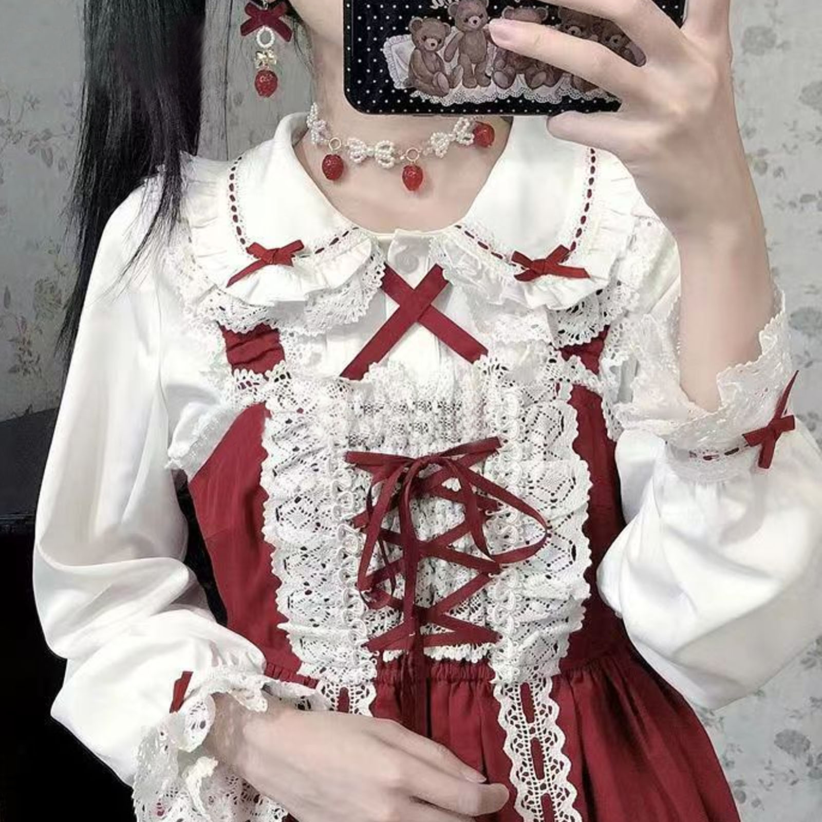 Winter Clothing Girls - Японский стиль Лолиты, кружевные блузки с