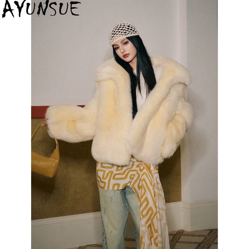 AYUNSUE пальто из натурального – обзор и цена Yellow Winter Clothing
